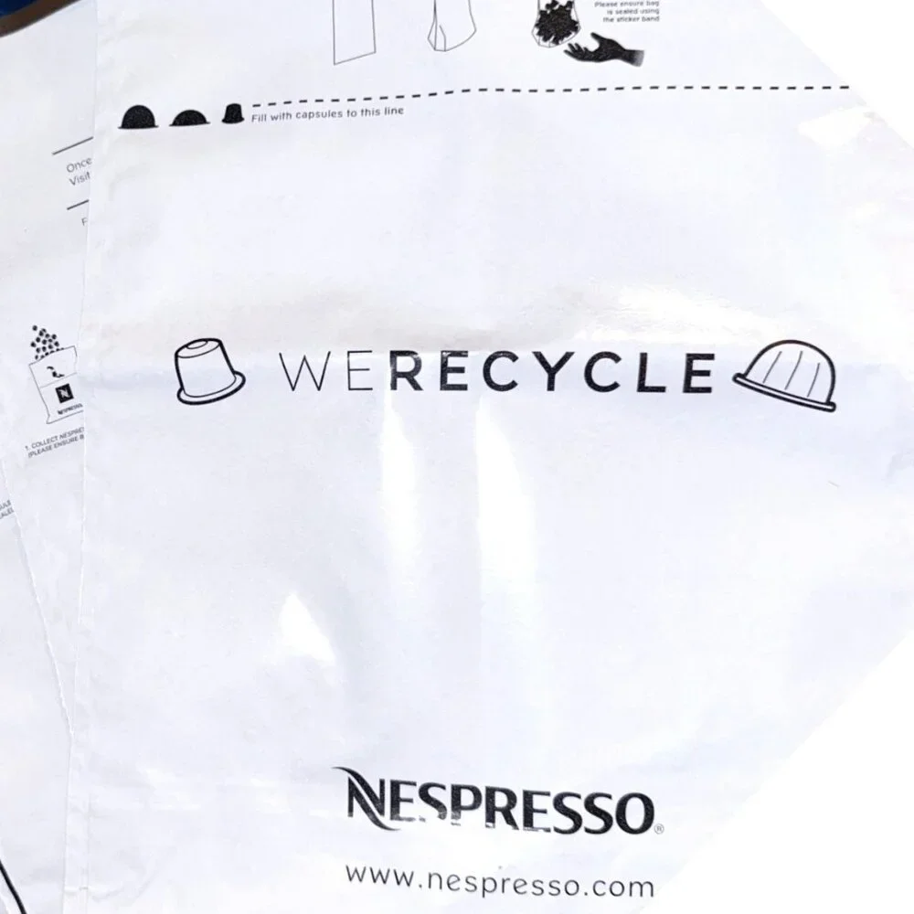 2 x Nespresso Coffee Pods Capsules Recycling Bag-Postage Paid Label-UPS Drop Off